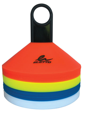 Eletto Soccer Disc Cone Carrier & 40 Cones (4 Colours)